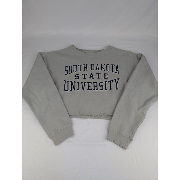 Womens S Cropped Top Crew Neck Sweater South Dakota State Jackrabbits SDSU - Picture 1 of 8